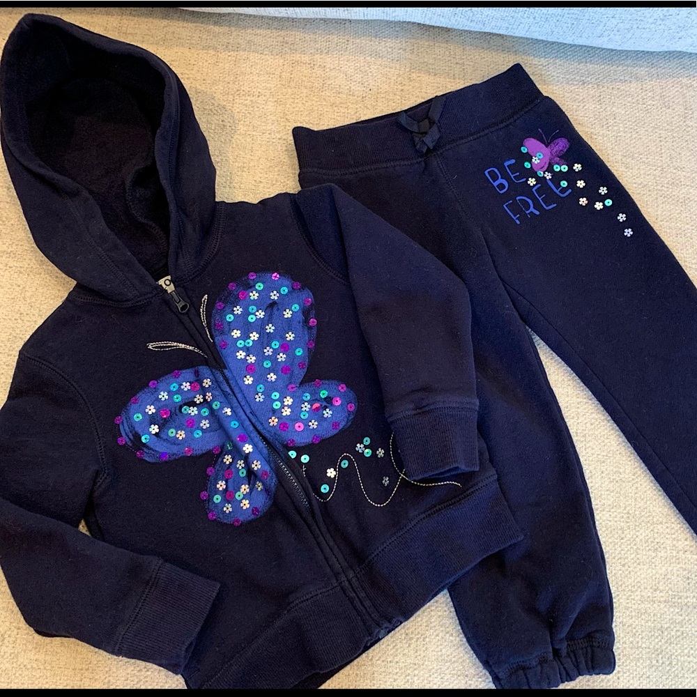 Osh Kosh girl 3t zip up hoodie & pant set